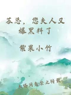 苏总，您夫人又爆黑料了